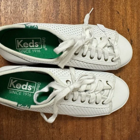 Keds, Woman, Casual Shoes, White, Size 6, Fake leather, Lace Up, Ortholite.! - Picture 5 of 8
